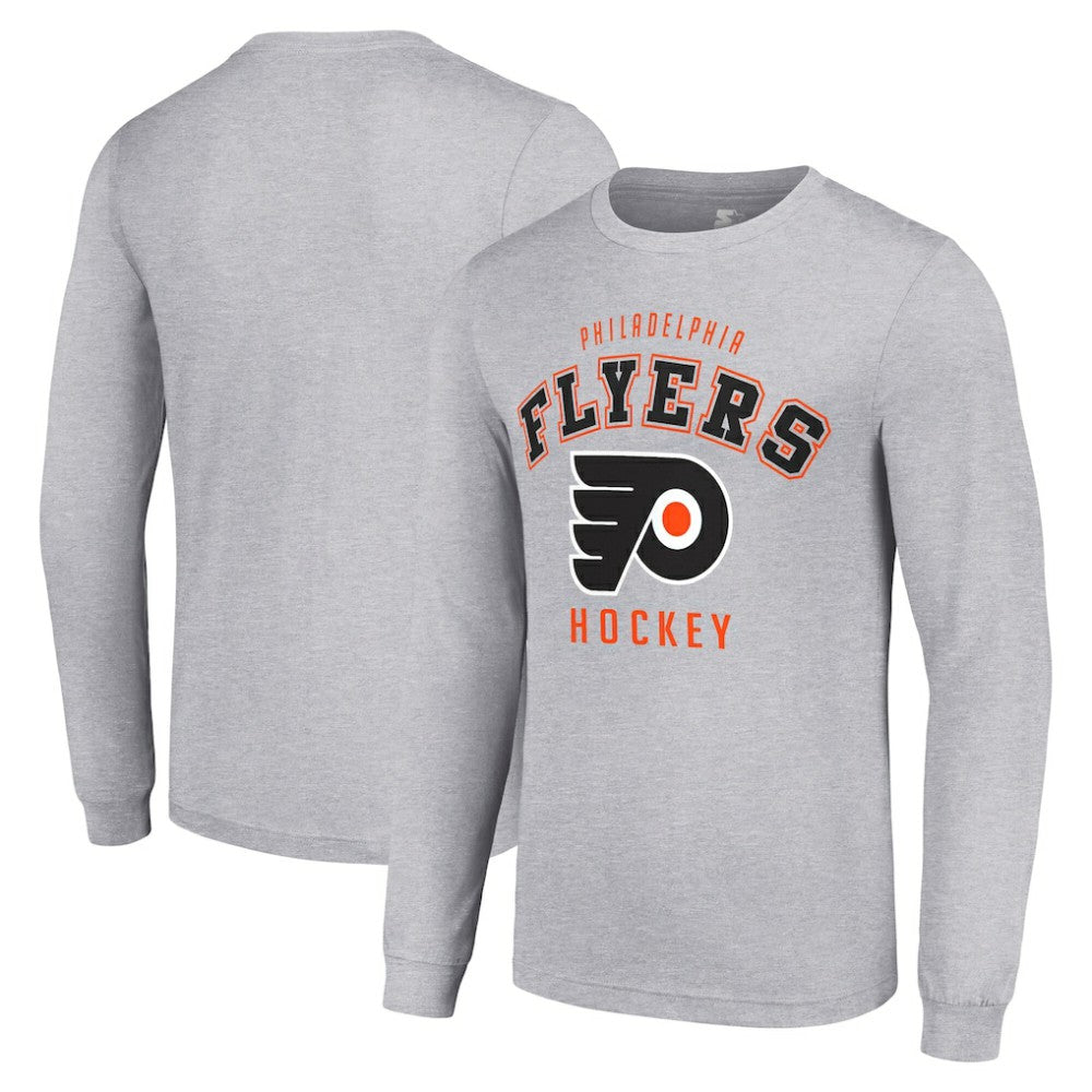 NHL Heather Gray Philadelphia Flyers Starter Logo Long Sleeve T-Shirt