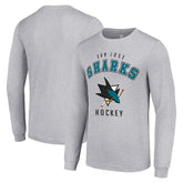 NHL Heather Gray San Jose Sharks Starter Logo Long Sleeve T-Shirt