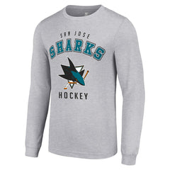 NHL Heather Gray San Jose Sharks Starter Logo Long Sleeve T-Shirt