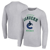 NHL Heather Gray Vancouver Canucks Starter Logo Long Sleeve T-Shirt