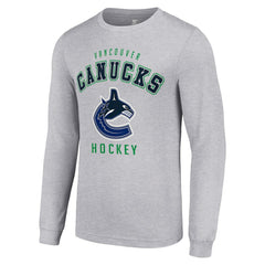 NHL Heather Gray Vancouver Canucks Starter Logo Long Sleeve T-Shirt