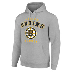 NHL Heather Gray Boston Bruins Starter Logo Pullover Hoodie
