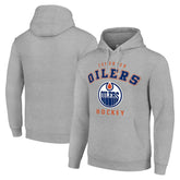 NHL Heather Gray Edmonton Oilers Starter Logo Pullover Hoodie