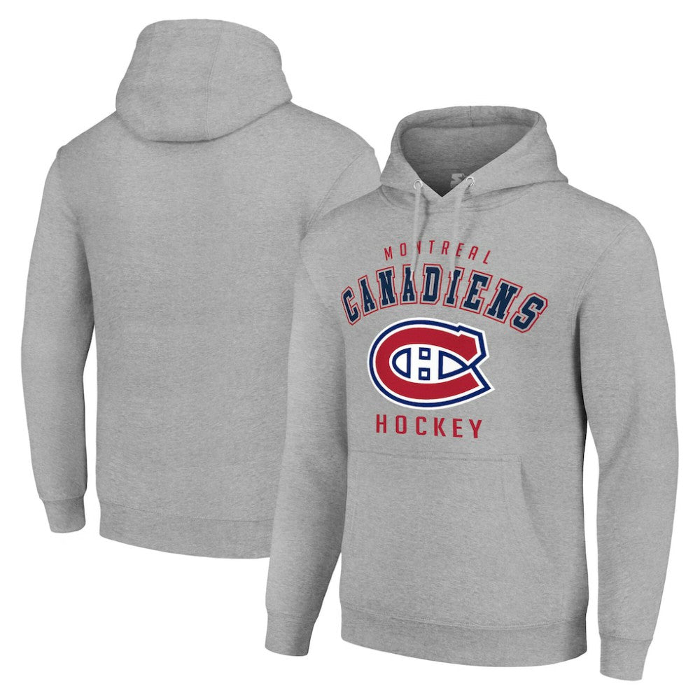 NHL Heather Gray Montreal Canadiens Starter Logo Pullover Hoodie