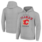 NHL Heather Gray Calgary Flames Starter Logo Pullover Hoodie