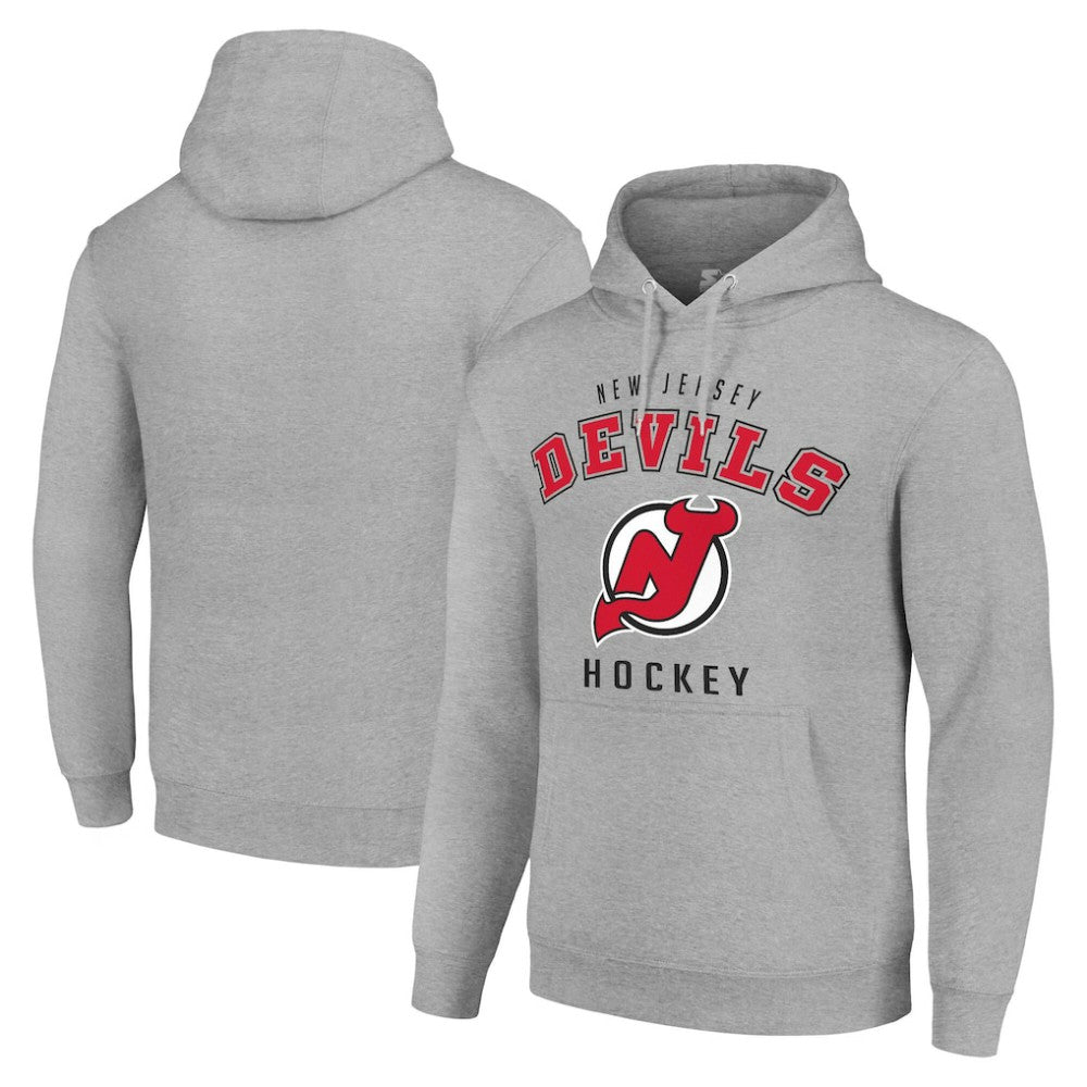 NHL Heather Gray New Jersey Devils Starter Logo Pullover Hoodie