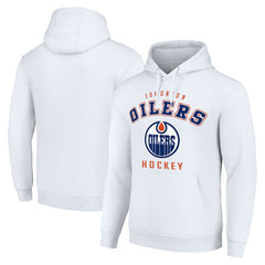 NHL White Edmonton Oilers Starter Logo Pullover Hoodie