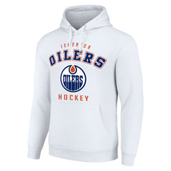 NHL White Edmonton Oilers Starter Logo Pullover Hoodie