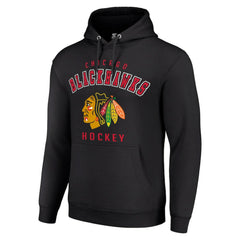 NHL Black Chicago Blackhawks Starter Logo Pullover Hoodie