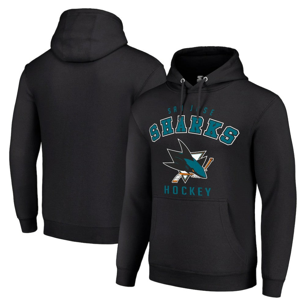 NHL Black San Jose Sharks Starter Logo Pullover Hoodie