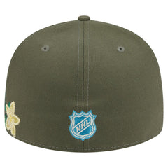 NHL Olive Vegas Golden Knights New Era Tonal Florals 59FIFTY Fitted Hat