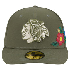 NHL Olive Chicago Blackhawks New Era Tonal Florals 59FIFTY Fitted Hat