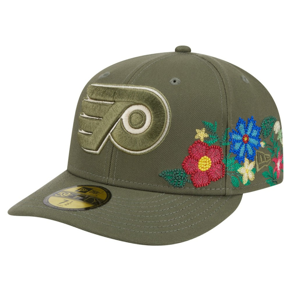 NHL Olive Philadelphia Flyers New Era Tonal Florals 59FIFTY Fitted Hat