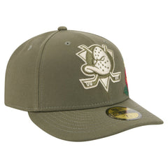 NHL Olive Anaheim Ducks New Era Tonal Florals 59FIFTY Fitted Hat