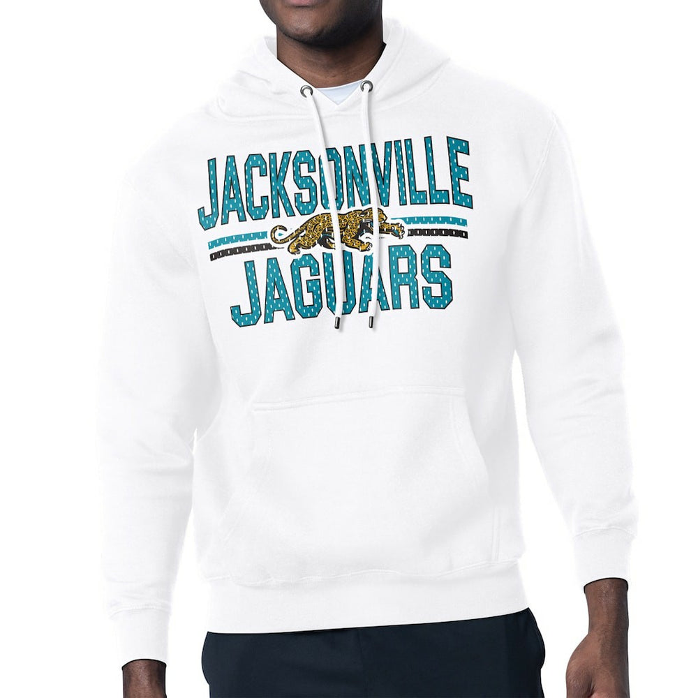 Starter Mesh Look Retro Team Logo Pullover Hoodie - Jacksonville Jaguars