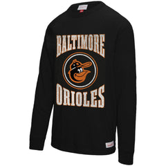 MLB Baltimore Orioles Mitchell & Ness Arched Logo Slub Long Sleeve T-Shirt