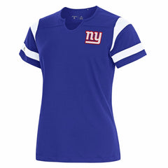 Antigua Women's Encounter Short Sleeve Notch Neck Top - New York Giants
