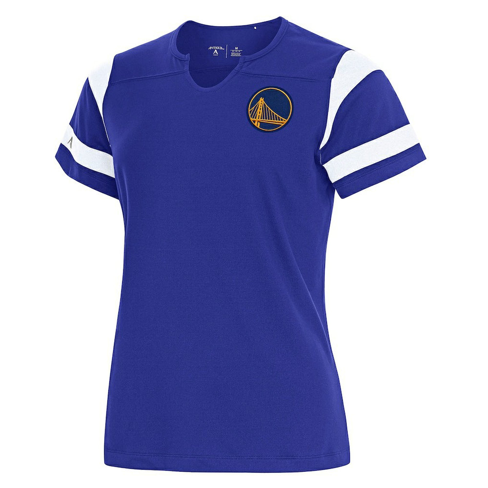 NBA Golden State Warriors Antigua Women's Encounter Short Sleeve Notch Neck Top sale
