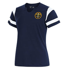 NBA Denver Nuggets Antigua Women's Encounter Short Sleeve Notch Neck Top sale