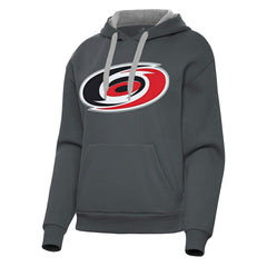 NHL Charcoal Carolina Hurricanes Antigua Women's Victory Pullover Hoodie