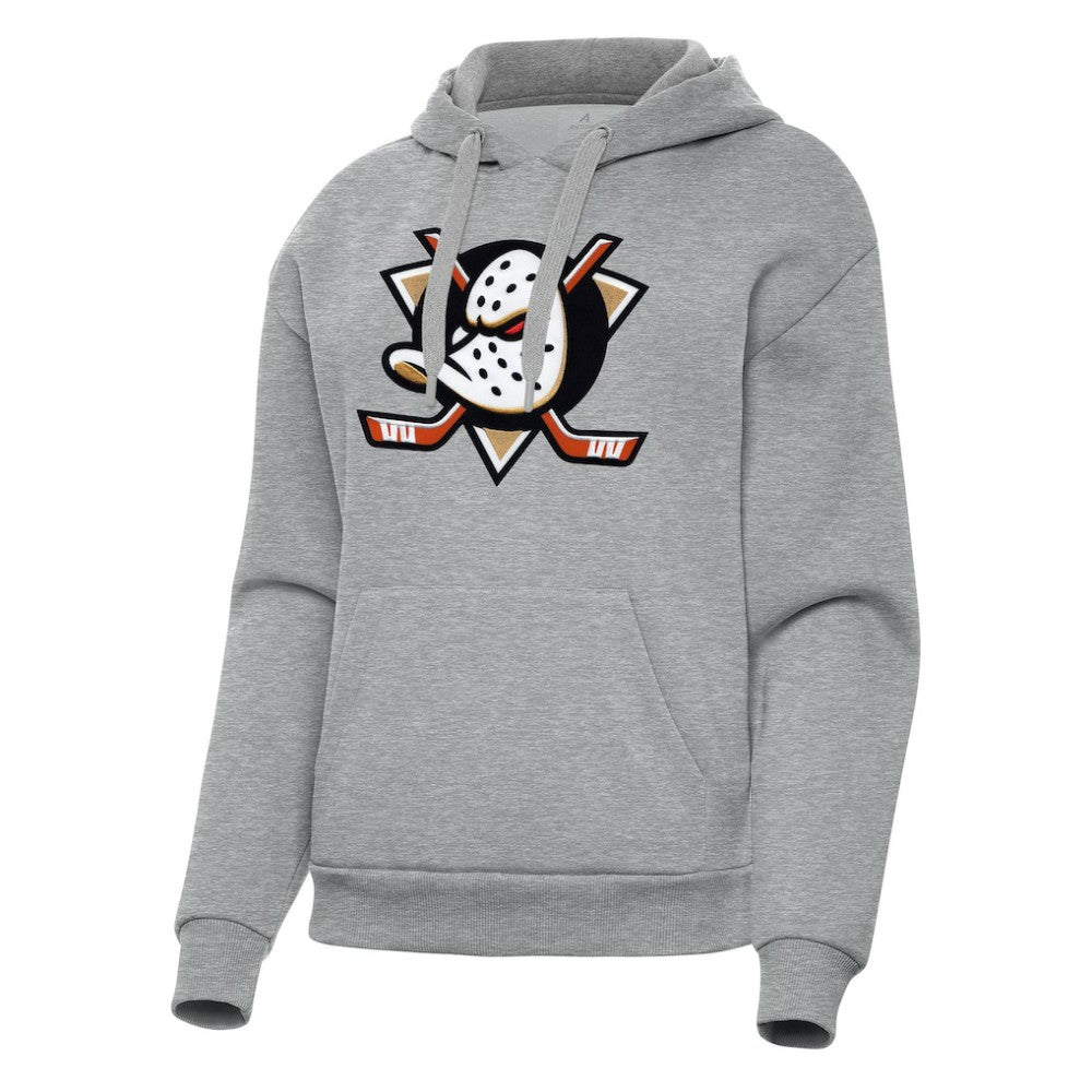 NHL Heather Gray Anaheim Ducks Antigua Women's Victory Pullover Hoodie