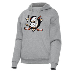 NHL Heather Gray Anaheim Ducks Antigua Women's Victory Pullover Hoodie