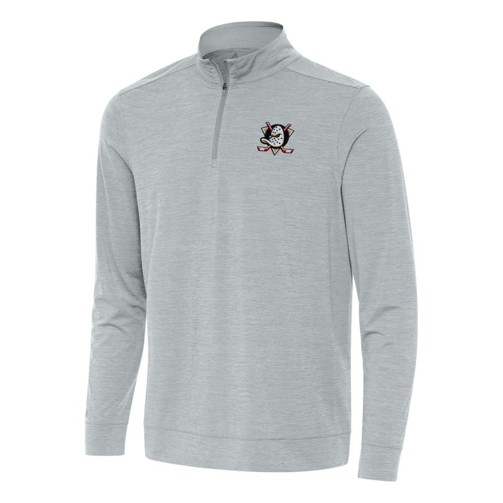 NHL Heather Gray Anaheim Ducks Antigua Bright Quarter-Zip Top