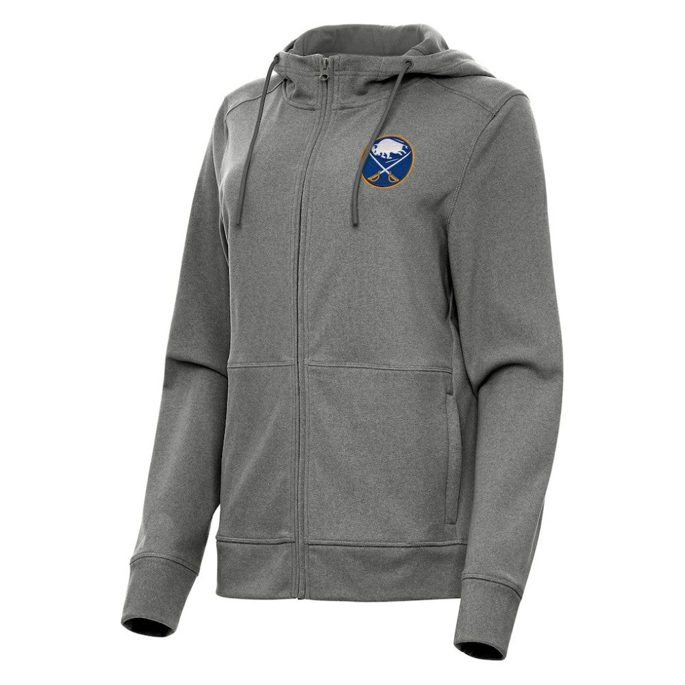 NHL Heather Black Buffalo Sabres Antigua Women's Seeker Full-Zip Hoodie
