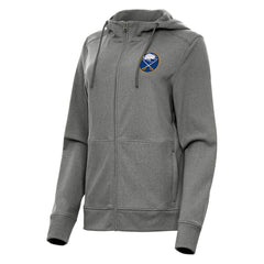 NHL Heather Black Buffalo Sabres Antigua Women's Seeker Full-Zip Hoodie