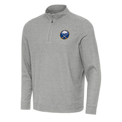 NHL Heather Gray Buffalo Sabres Antigua Subtle Quarter-Zip Sweatshirt