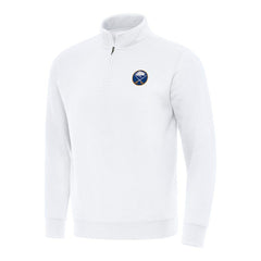 NHL White Buffalo Sabres Antigua Victory Quarter-Zip Mock Sweatshirt