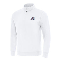 NHL White Colorado Avalanche Antigua Victory Quarter-Zip Mock Sweatshirt