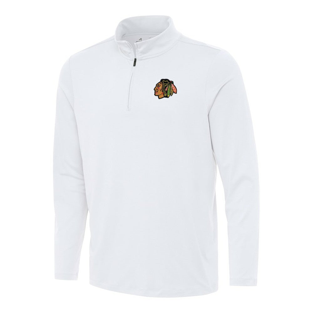 NHL White Chicago Blackhawks Antigua Reprocess Quarter-Zip Top