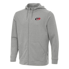 NHL Heather Gray Carolina Hurricanes Antigua Effortless Full-Zip Hoodie Jacket