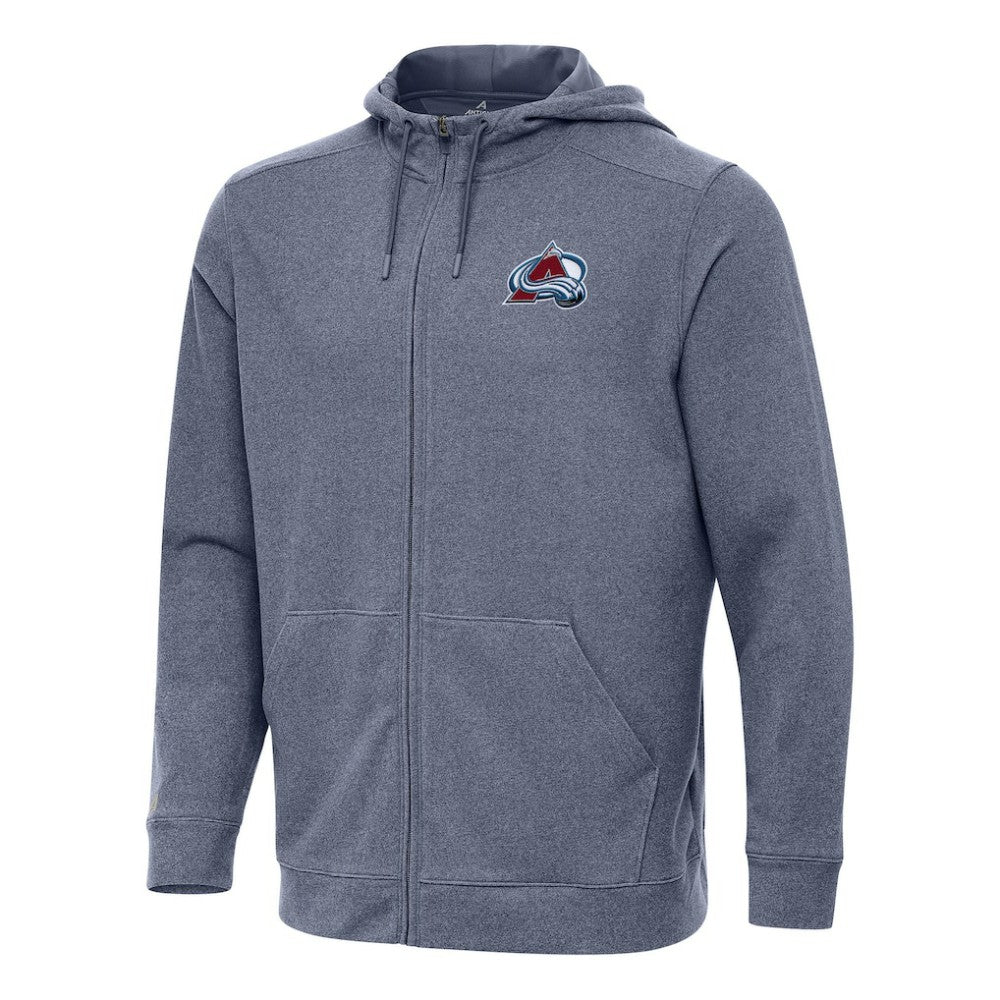 NHL Heather Navy Colorado Avalanche Antigua Effortless Full-Zip Hoodie Jacket