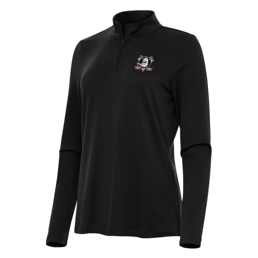 NHL Black Anaheim Ducks Antigua Women's Reprocess Quarter-Zip Top