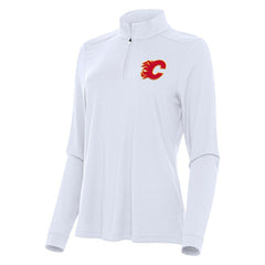 NHL White Calgary Flames Antigua Women's Intent Quarter-Zip Top
