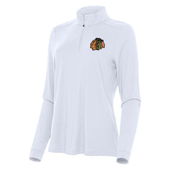 NHL White Chicago Blackhawks Antigua Women's Intent Quarter-Zip Top