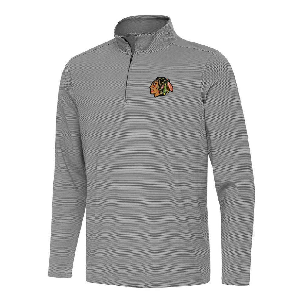 NHL Black Chicago Blackhawks Antigua Twine Quarter-Zip Top