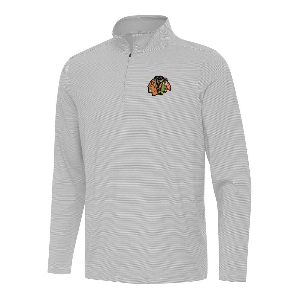 NHL Gray Chicago Blackhawks Antigua Twine Quarter-Zip Top