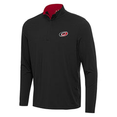 NHL Black/Red Carolina Hurricanes Antigua Content Quarter-Zip Pullover Top