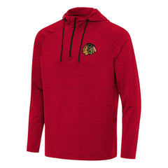 NHL Heather Red Chicago Blackhawks Antigua Spikes Quarter-Zip Hoodie
