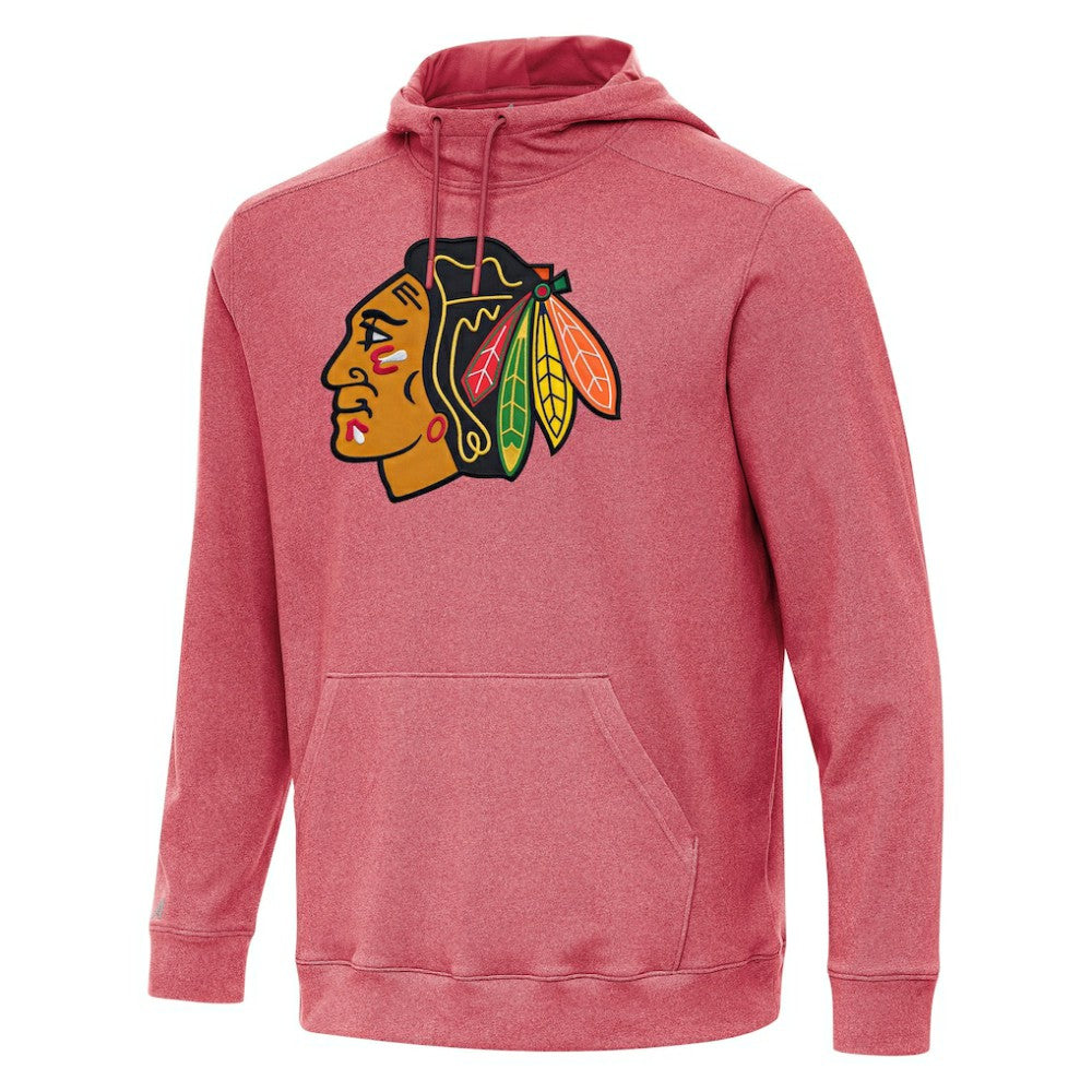 NHL Heather Red Chicago Blackhawks Antigua Cloud Pullover Hoodie