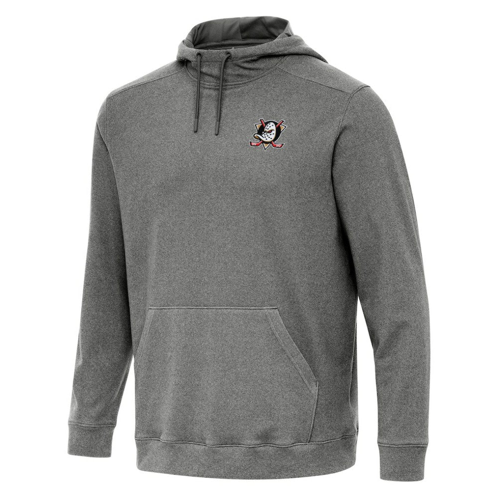 NHL Heather Black Anaheim Ducks Antigua Cloud Pullover Hoodie