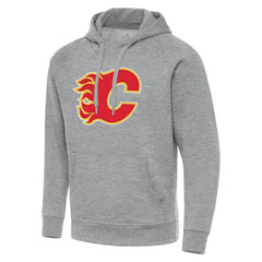 NHL Heather Gray Calgary Flames Antigua Big & Tall Victory Pullover Hoodie