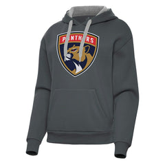 NHL Charcoal Florida Panthers Antigua Women's Victory Pullover Hoodie
