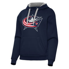 NHL Navy Columbus Blue Jackets Antigua Women's Victory Pullover Hoodie