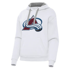 NHL White Colorado Avalanche Antigua Women's Victory Pullover Hoodie