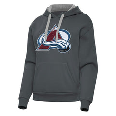 NHL Charcoal Colorado Avalanche Antigua Women's Victory Pullover Hoodie
