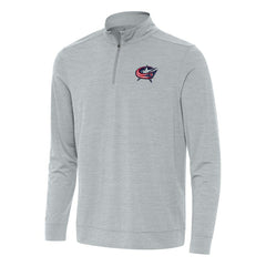 NHL Heather Gray Columbus Blue Jackets Antigua Bright Quarter-Zip Top